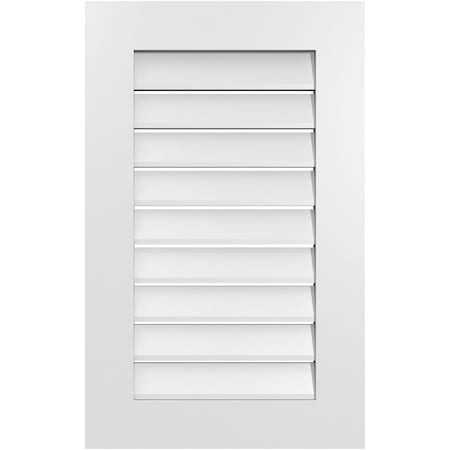 Ekena Millwork Vertical Surface Mount PVC Gable Vent: Functional, w/ 3-1/2"W x 1"P Standard Frame, 20"W x 32"H GVPVE20X3201SF
